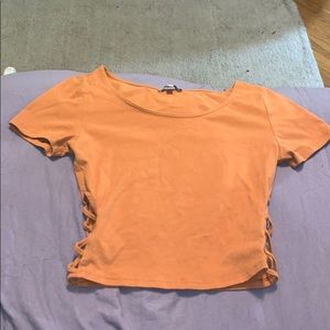 Orange fitted cropped top
